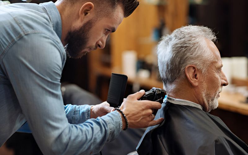 Happy Senior after Haircut - The Barber Village Happy Senior after Haircut - The Barber Village